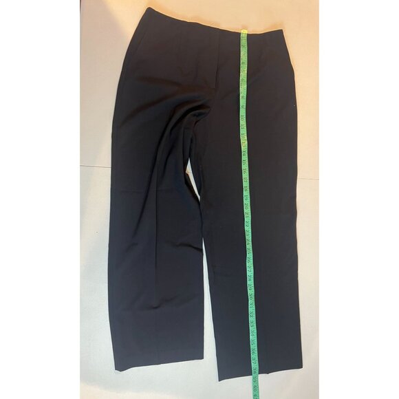 Talbots Wide Leg Dress Pants High Rise Stretch Slash Pocket Cotton Black Size 12 - Picture 6 of 9